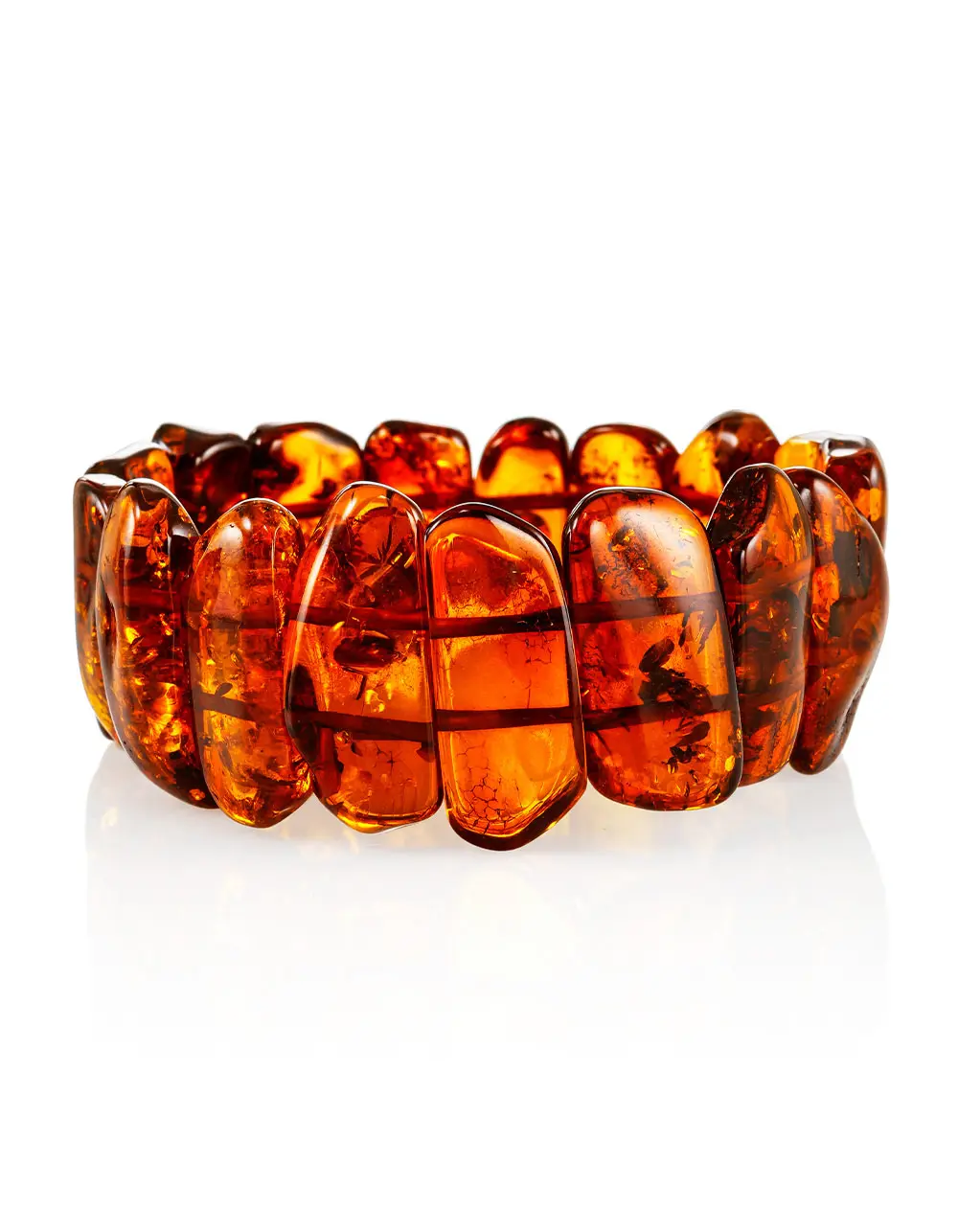 картинка Сияющий браслет из натурального балтийского янтаря «Помпеи» в онлайн магазине