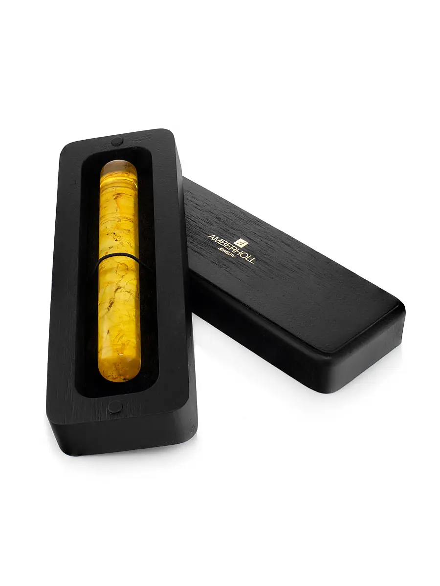 картинка Массажная палочка из натурального формованного янтаря лимонного цвета в онлайн магазине