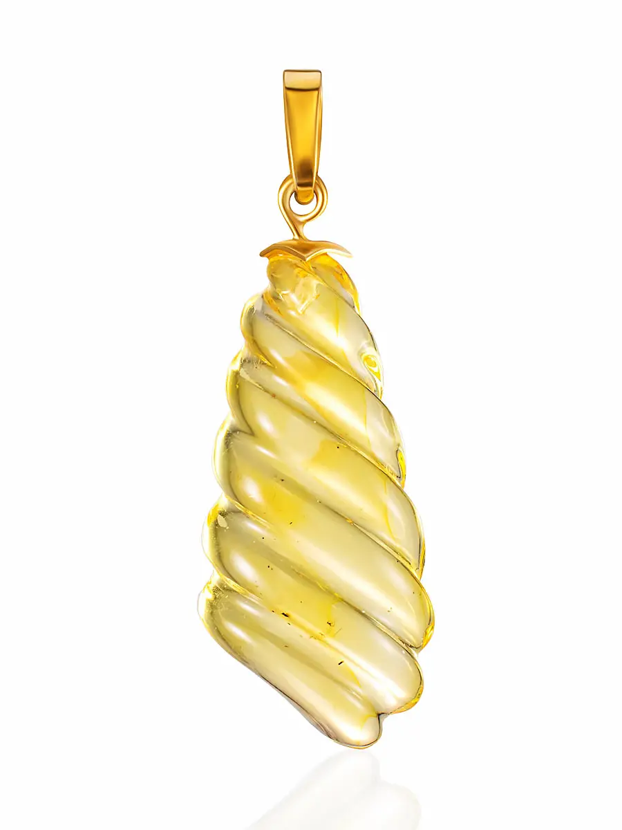 картинка Вкусный кулон из лимонного янтаря «Леденец» в онлайн магазине