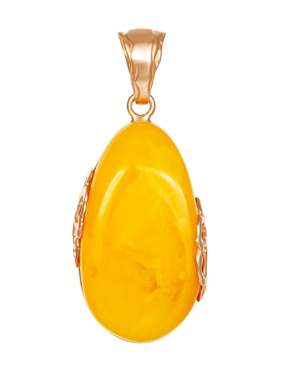картинка Элегантный кулон из цельного медового янтаря «Версаль» в онлайн магазине