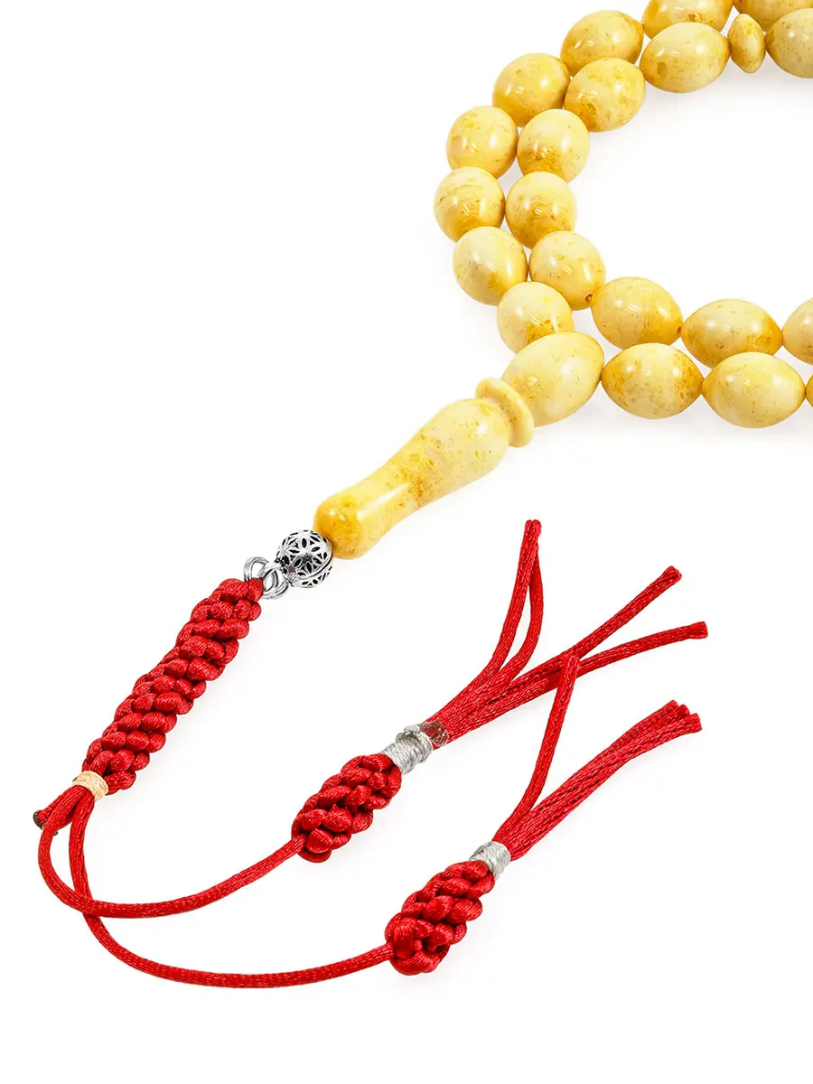 картинка Небольшие лёгкие чётки из натурального формованного янтаря в онлайн магазине