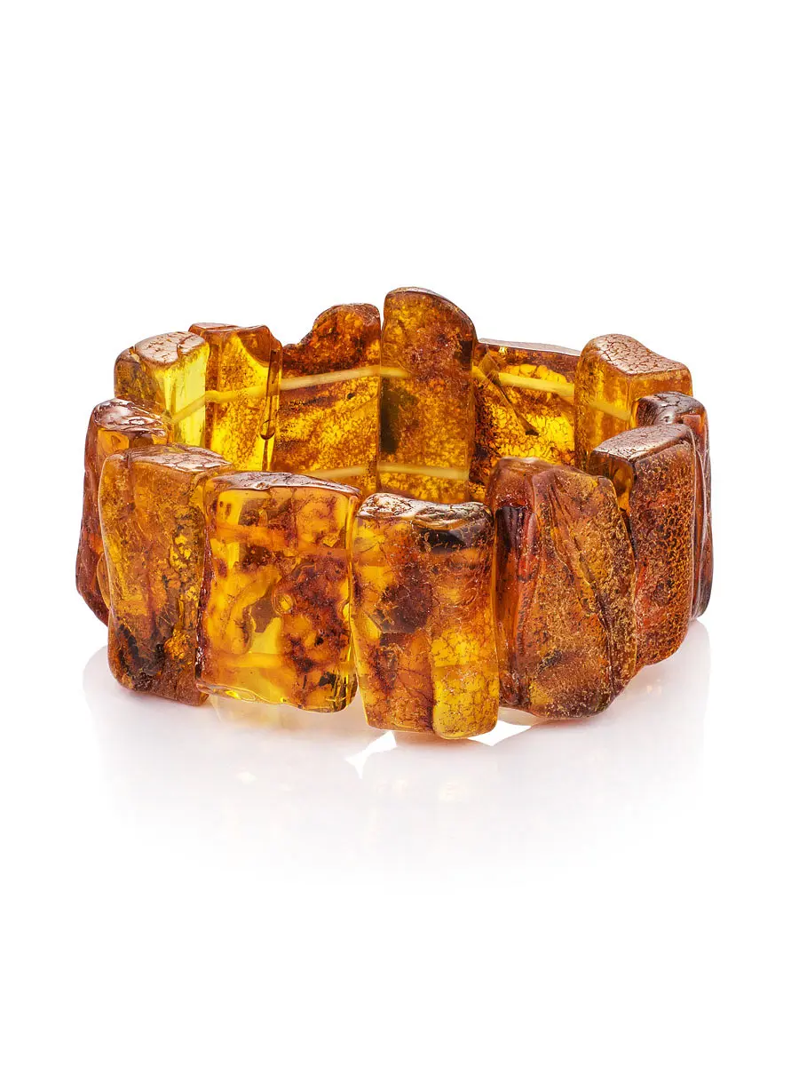 картинка Необычный браслет с лечебным эффектом из натурального балтийского янтаря «Помпеи» для женщин и мужчин в онлайн магазине