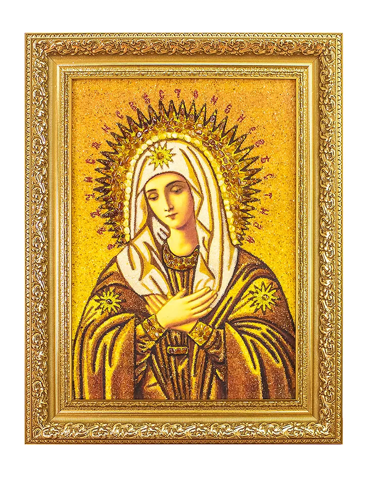 картинка Икона Божией Матери «Умиление» из натурального балтийского янтаря в онлайн магазине