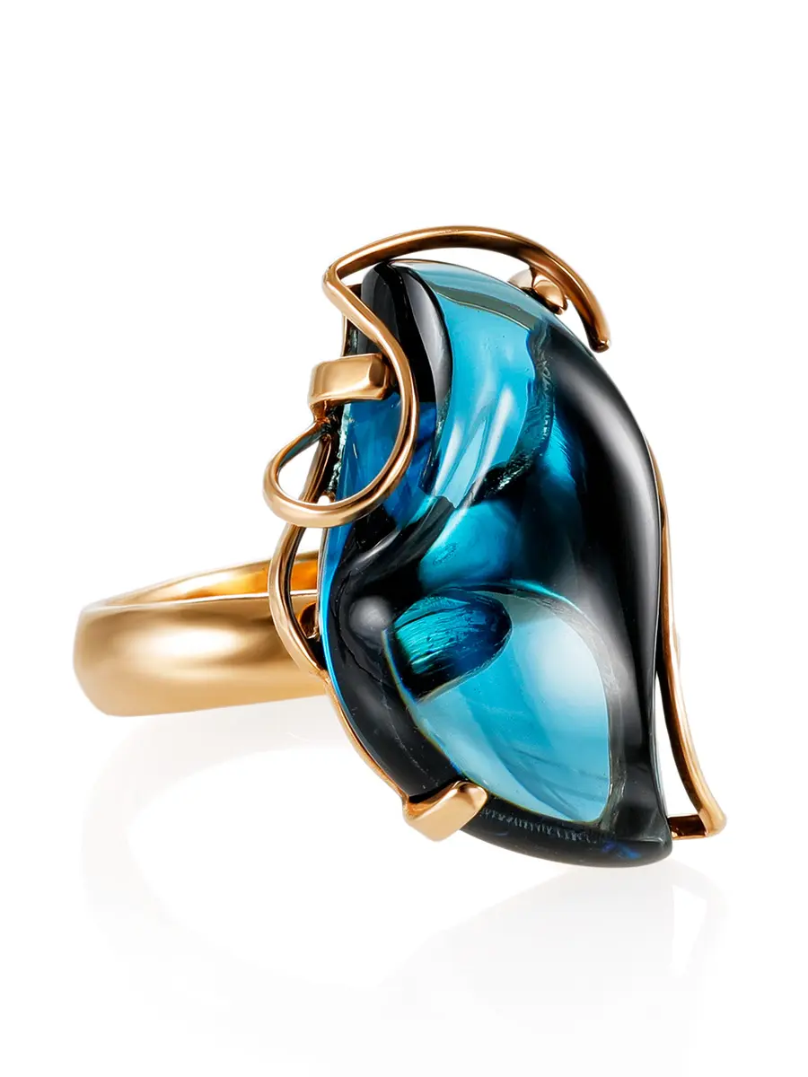 картинка Потрясающее кольцо из топаза Лондон в позолоченном серебре «Серенада» в онлайн магазине