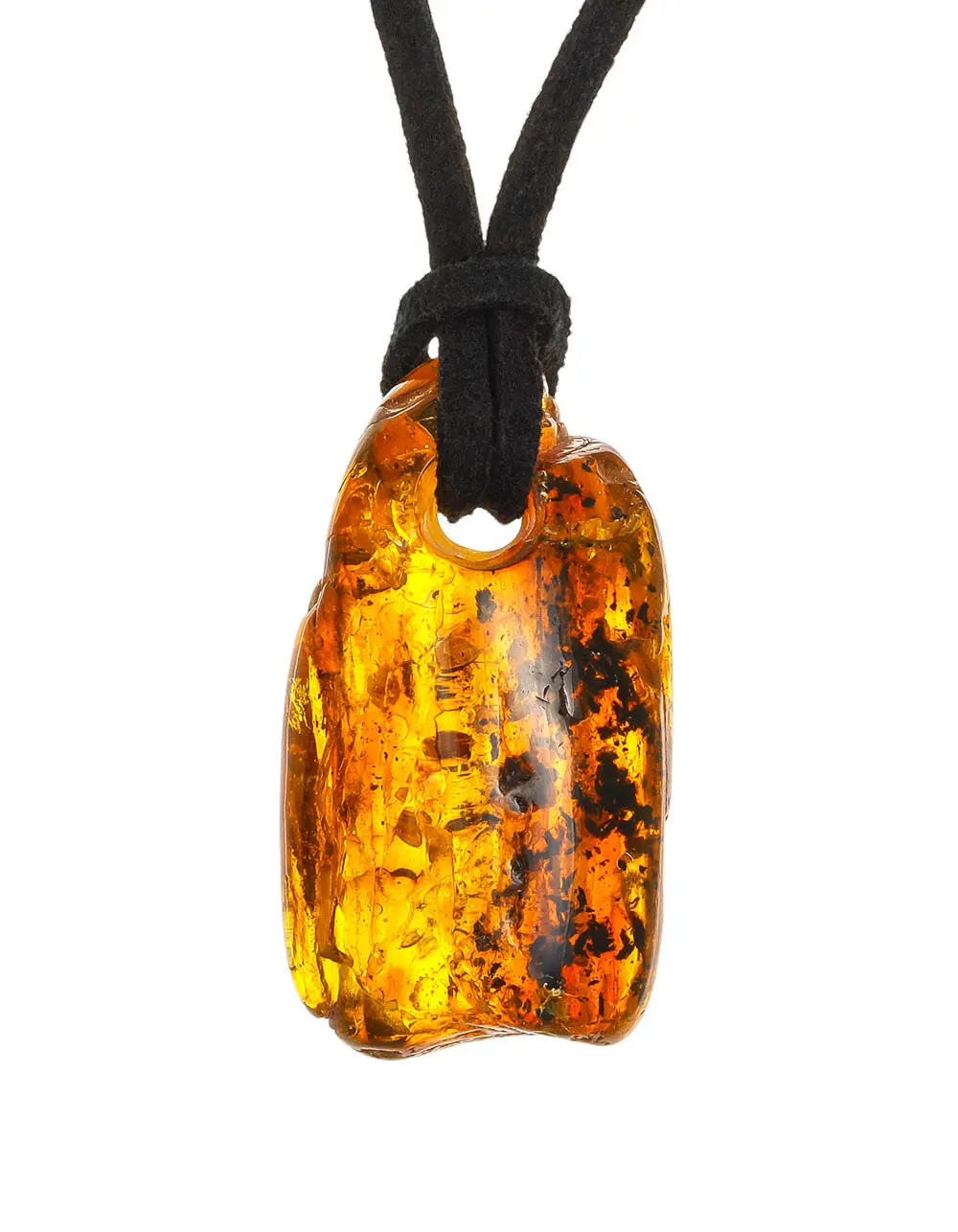 картинка Подвеска из натурального янтаря природной формы на шнурке в онлайн магазине
