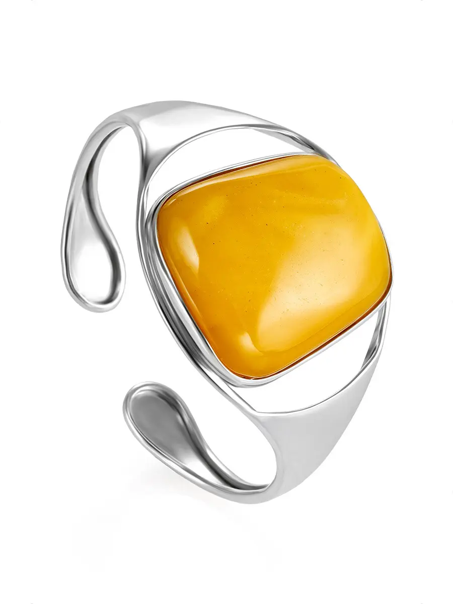 картинка Стильный браслет, украшенный цельным медовым янтарём в онлайн магазине