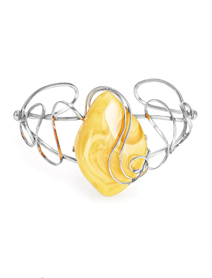 картинка Браслет из натурального цельного янтаря в серебре «Риальто» в онлайн магазине