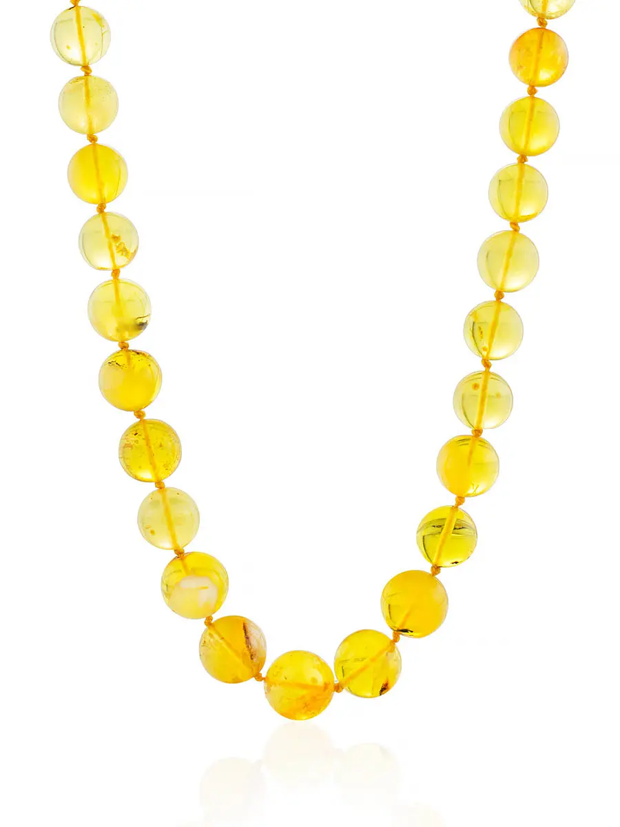 картинка Яркие бусы из цельного янтаря «Метеорит лимонный прозрачный» в онлайн магазине