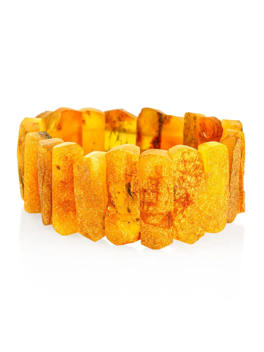 картинка Браслет из натурального янтаря с природной коркой «Помпеи» в онлайн магазине