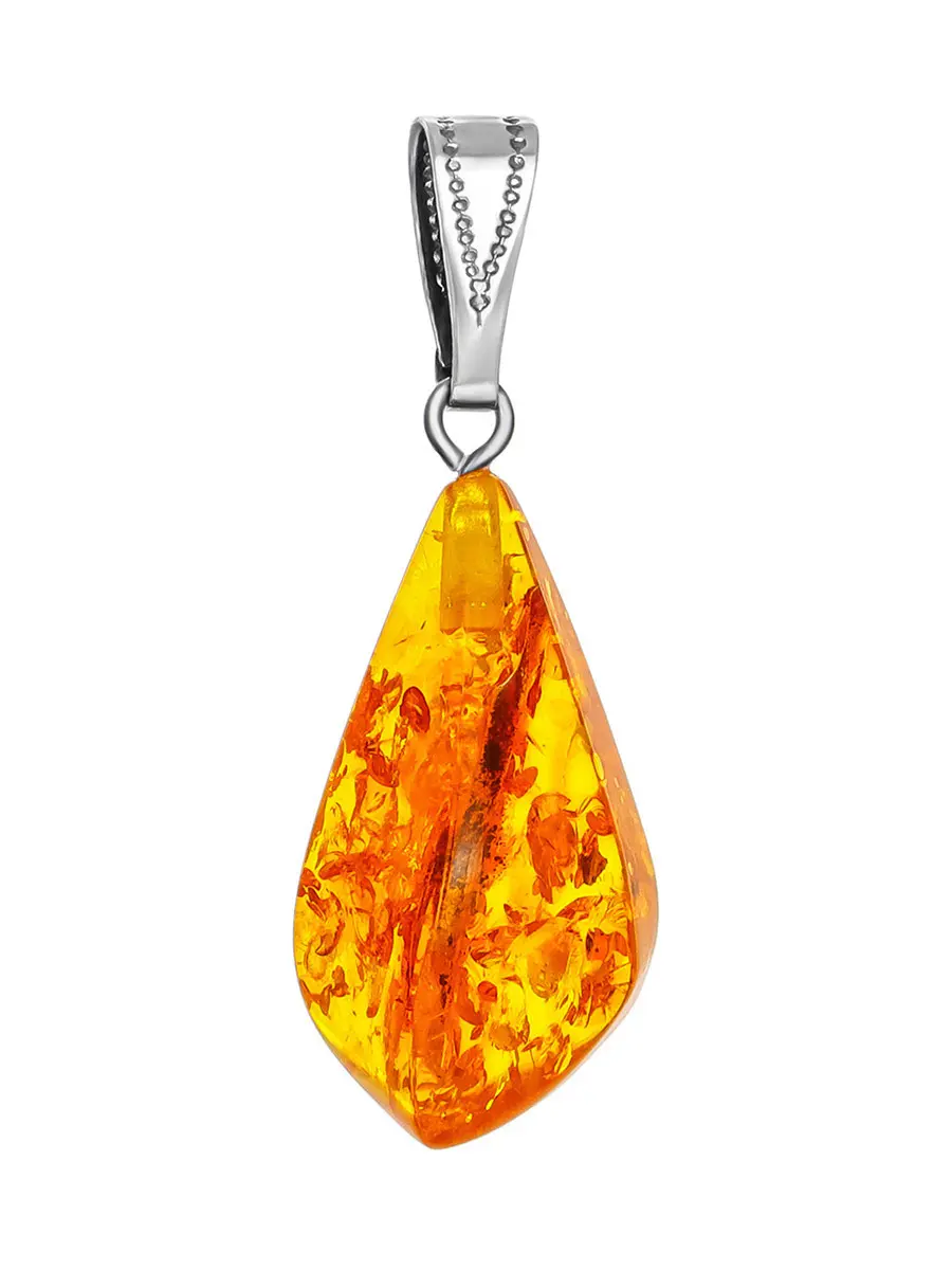 картинка Кулон-капля из цельного золотистого янтаря в онлайн магазине