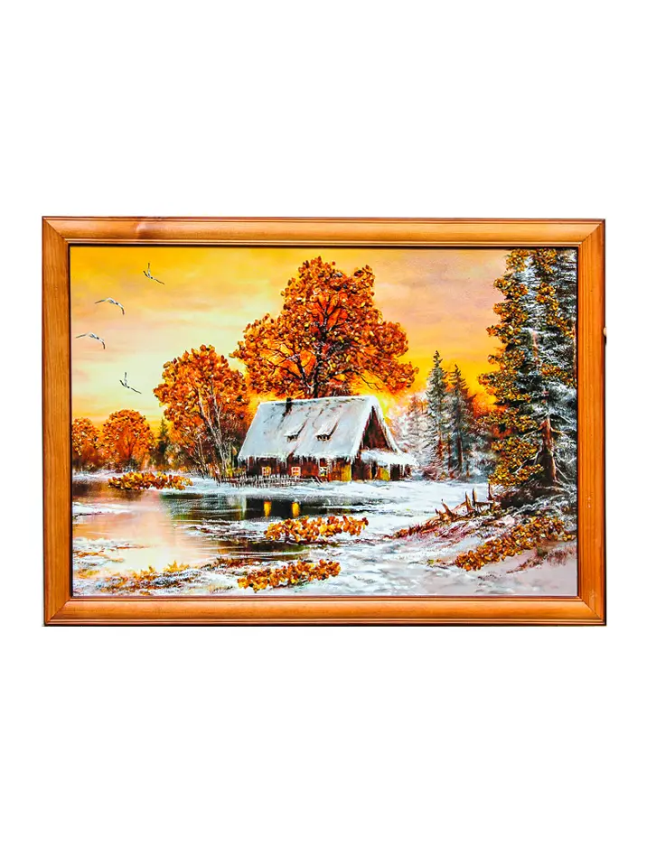 картинка Панно с натуральным янтарем «Зима» в онлайн магазине