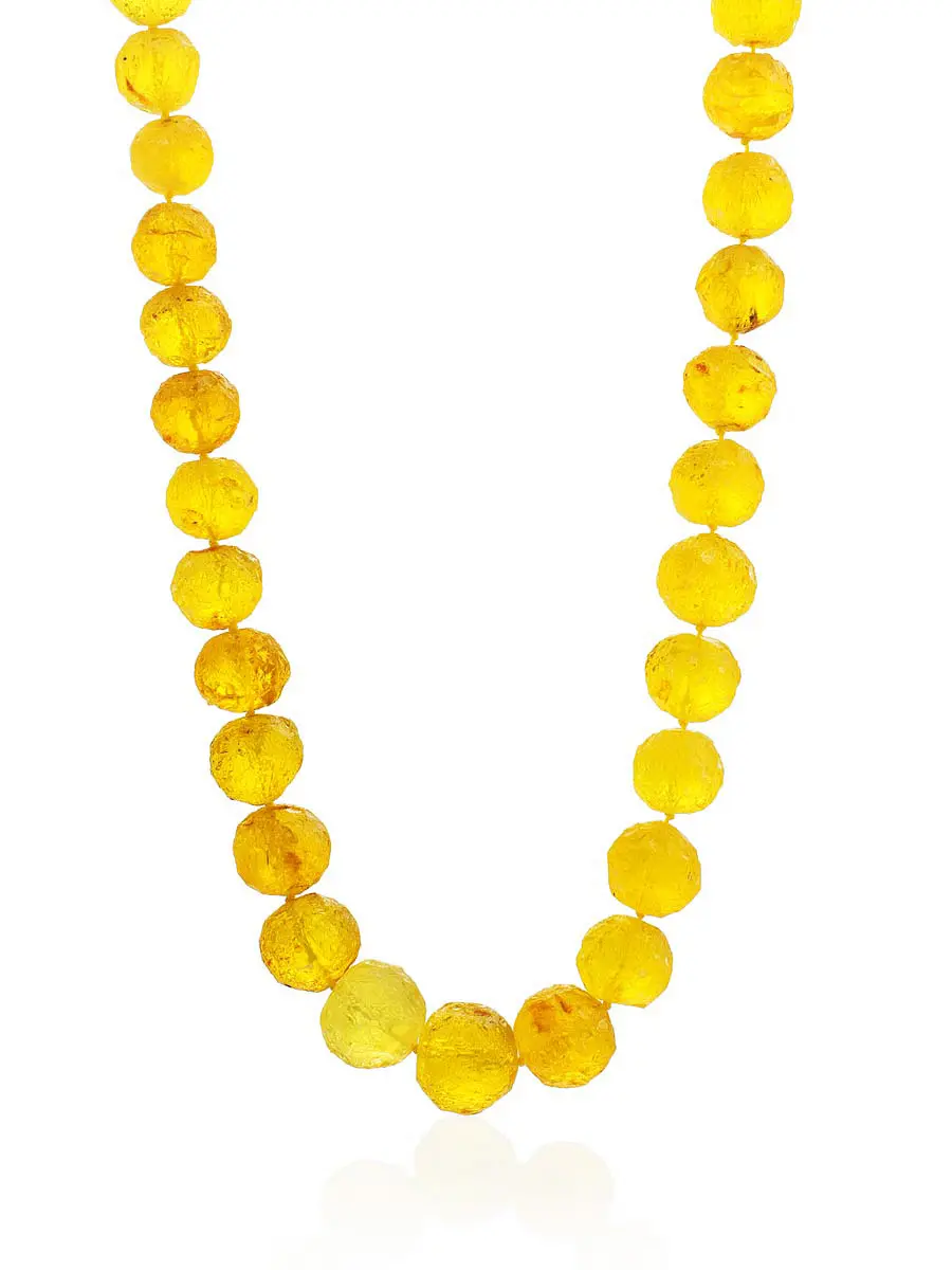 картинка Яркие лечебные бусы из натурального янтаря «Кусанка лимонная» в онлайн магазине