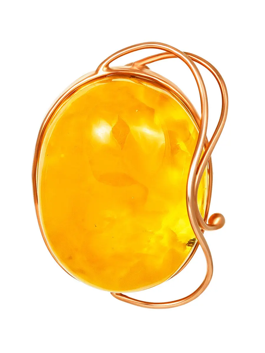 картинка Уникальная брошь с дымчатым медовым янтарём «Риальто» в онлайн магазине