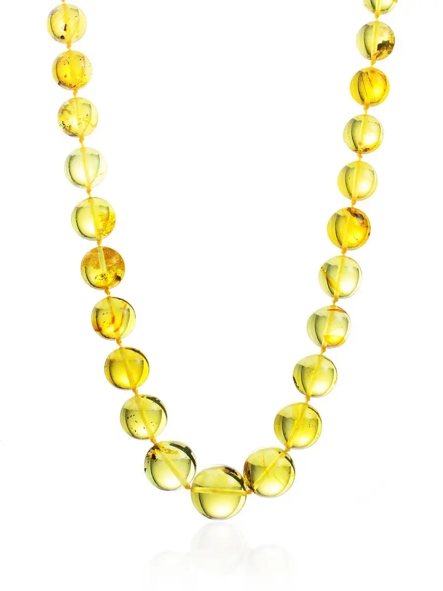 картинка Бусы из натурального янтаря ярко-лимонного цвета «Шар» в онлайн магазине
