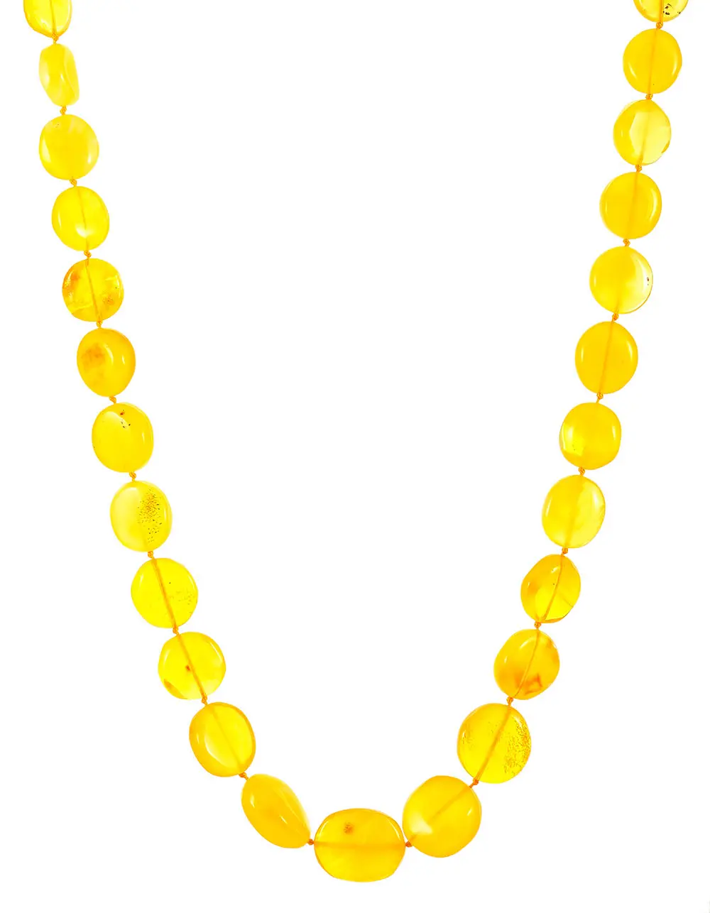 картинка Бусы из натурального медово-лимонного янтаря «Слива» в онлайн магазине