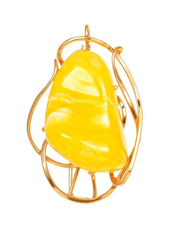 картинка Эффектная брошь-кулон из натурального медового янтаря «Риальто» в онлайн магазине