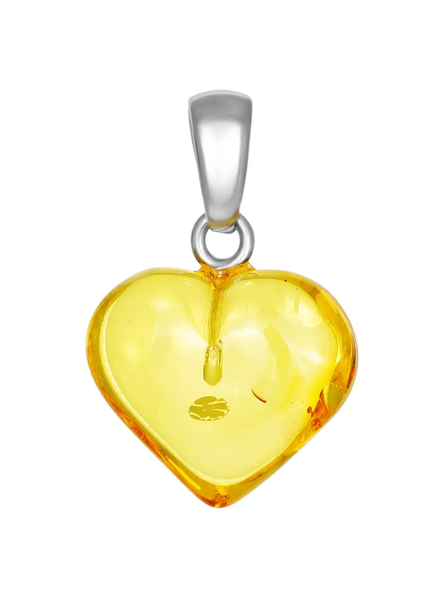 картинка Кулон «Сердце» из цельного ярко-лимонного янтаря в онлайн магазине
