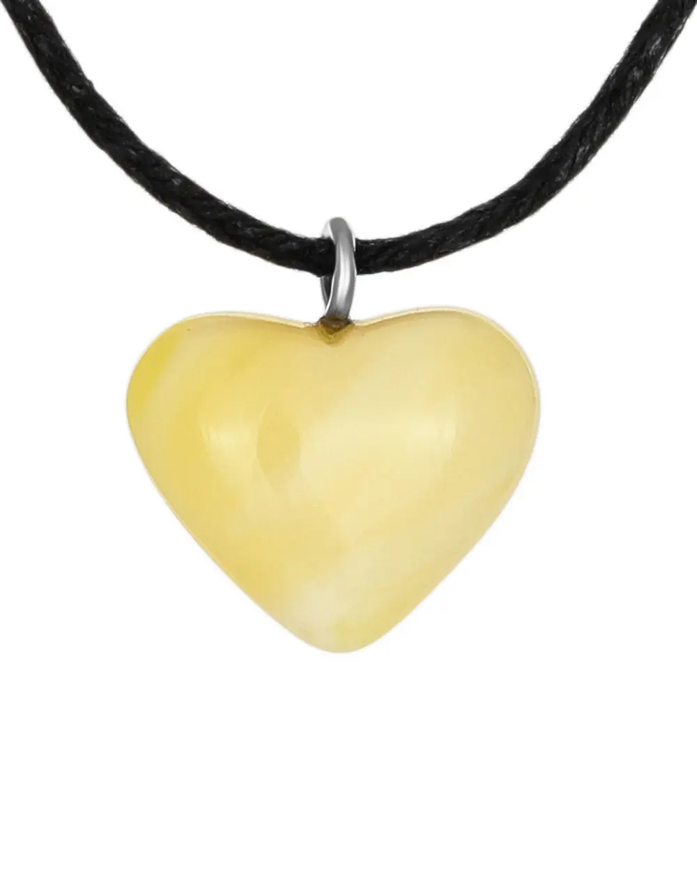 картинка Миниатюрное сердечко из натурального янтаря с пейзажной текстурой в онлайн магазине