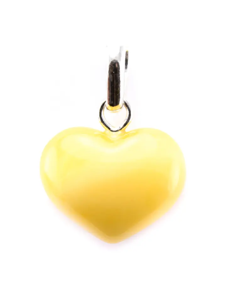 картинка Кулон-сердце из балтийского янтаря светлого медового оттенка в онлайн магазине