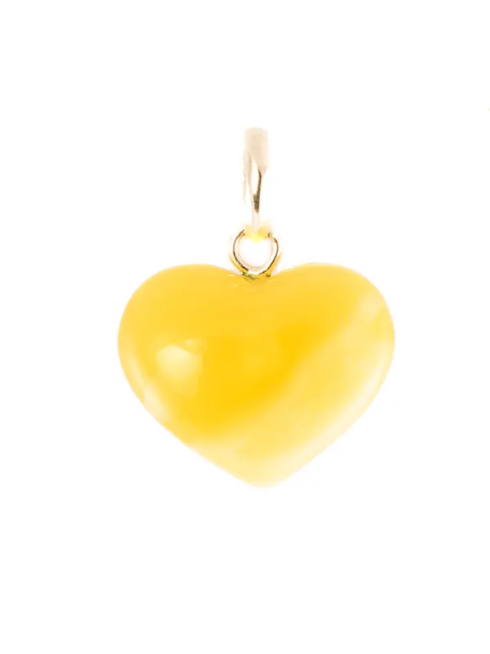 картинка Кулон в форме сердца из натурального медово-белого янтаря в онлайн магазине