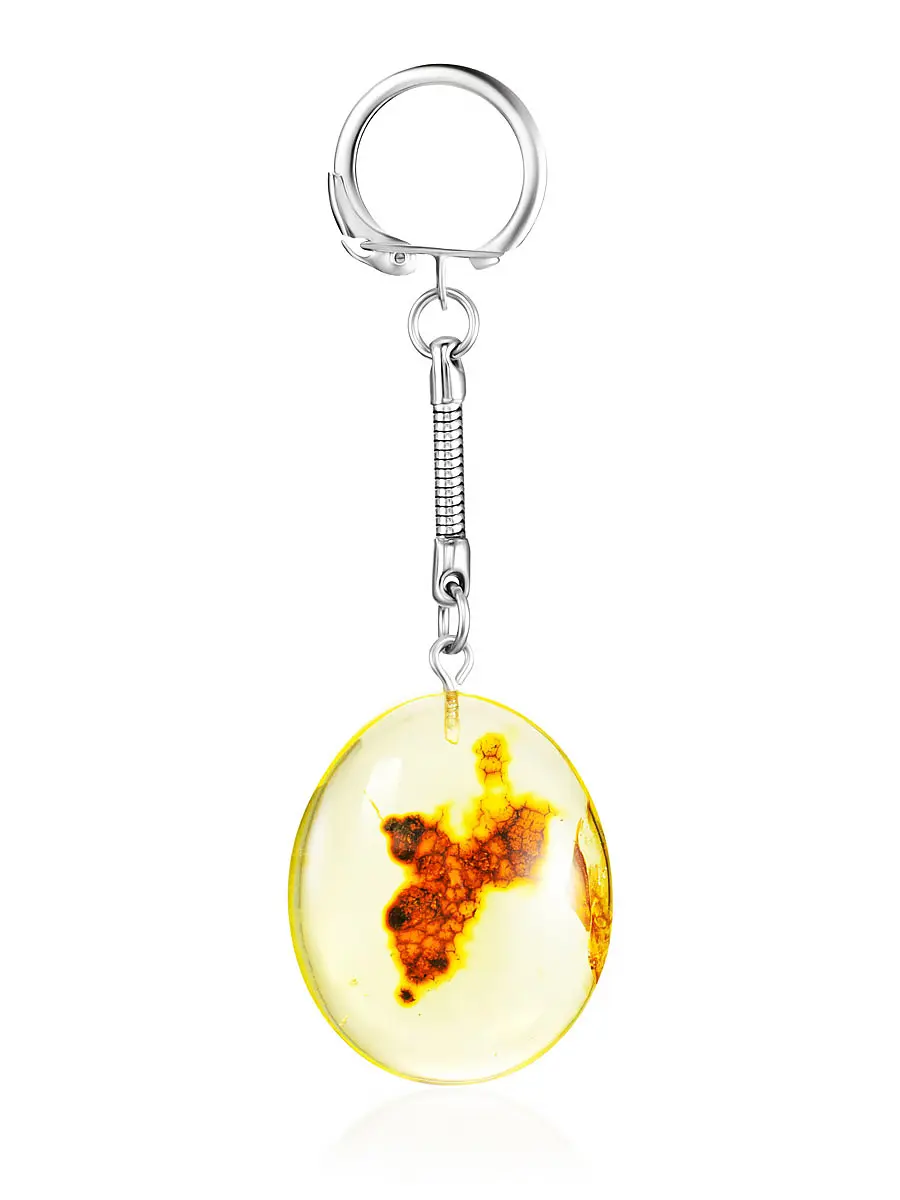 картинка Брелок с крупным кусочком натурального лимонного янтаря в онлайн магазине