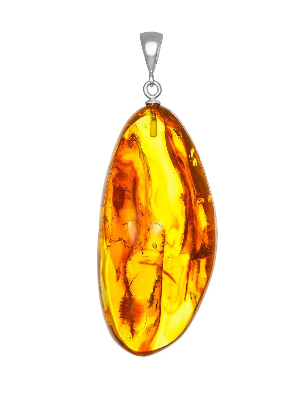 картинка Сияющая подвеска из янтаря с инклюзом в онлайн магазине