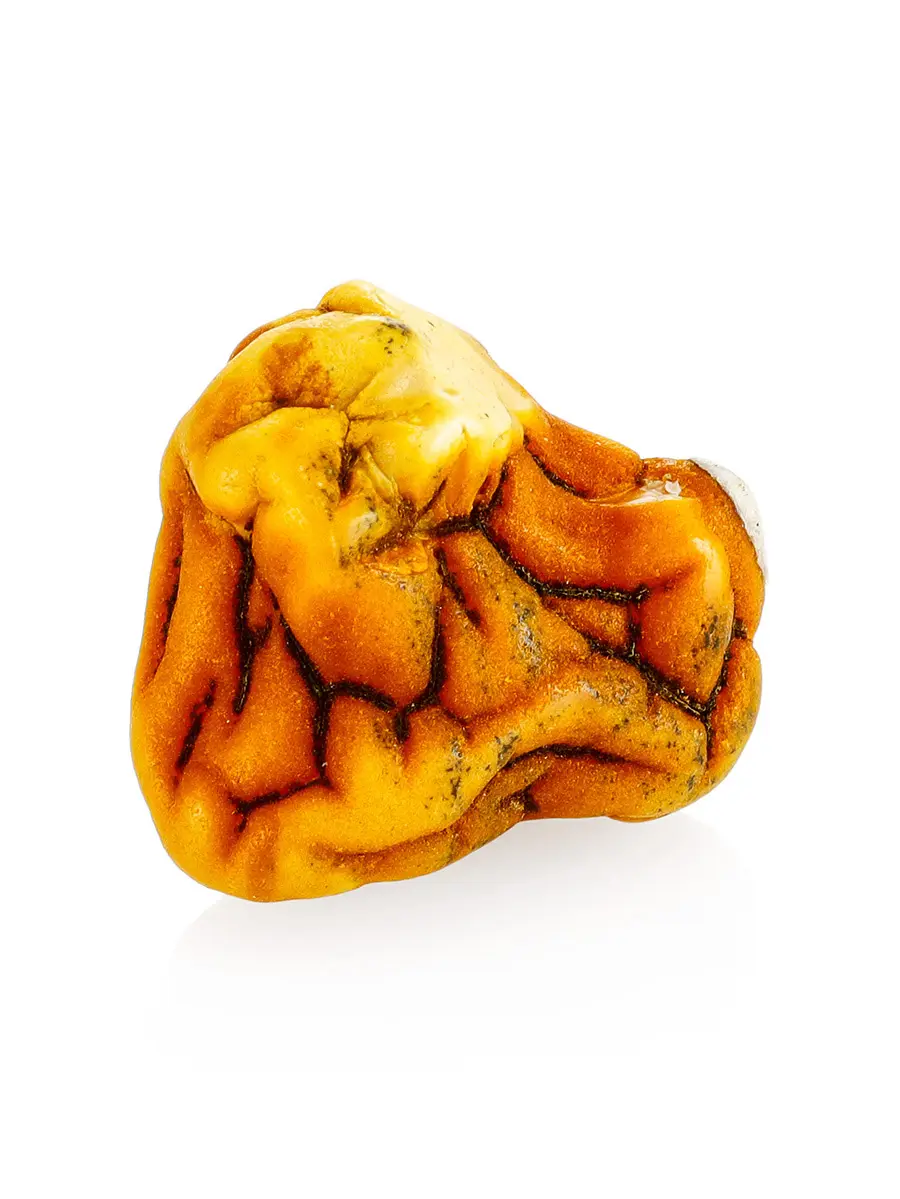 картинка Сувенирный янтарь медового цвета с уникальной текстурой 23х20х10 мм в онлайн магазине