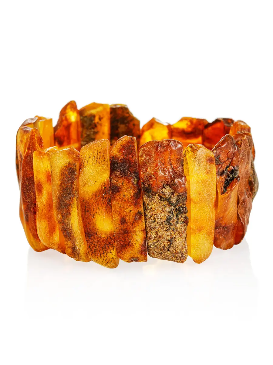 картинка Браслет «Помпеи» из натурального балтийского янтаря с дикой корочкой в онлайн магазине