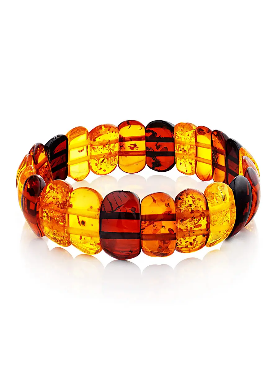 картинка Нарядный браслет из натурального балтийского янтаря разных оттенков в онлайн магазине