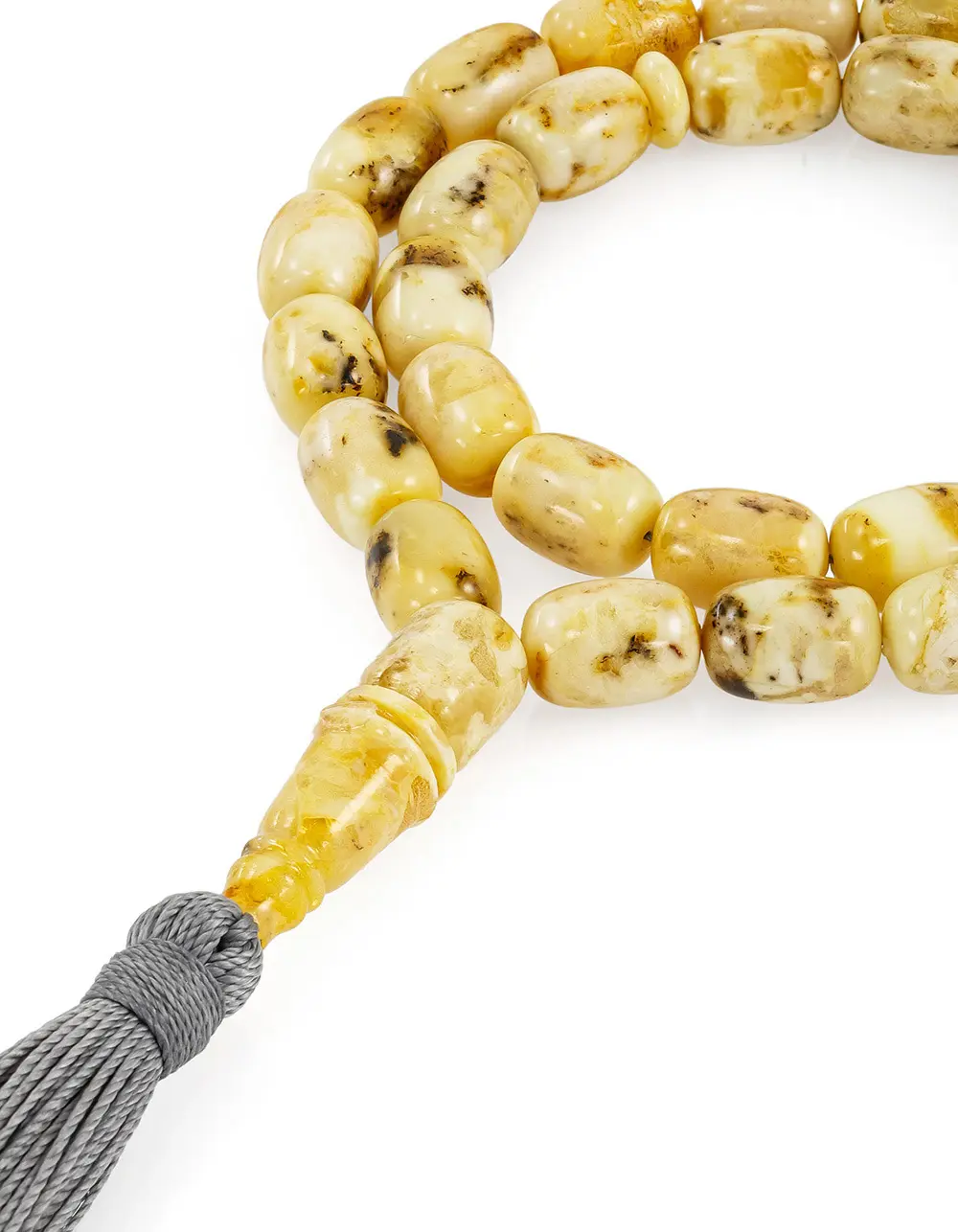 картинка Пёстрые чётки из натурального формованного янтаря в онлайн магазине