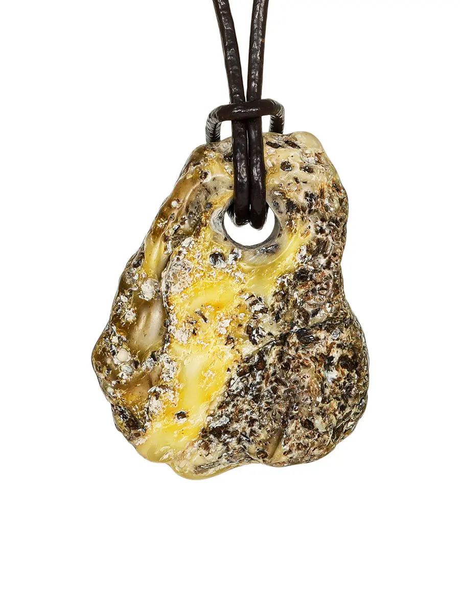 картинка Подвеска из натурального цельного янтаря с природной текстурой в онлайн магазине