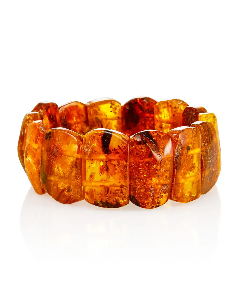 картинка Браслет из натурального балтийского янтаря насыщенного коньячного цвета в онлайн магазине