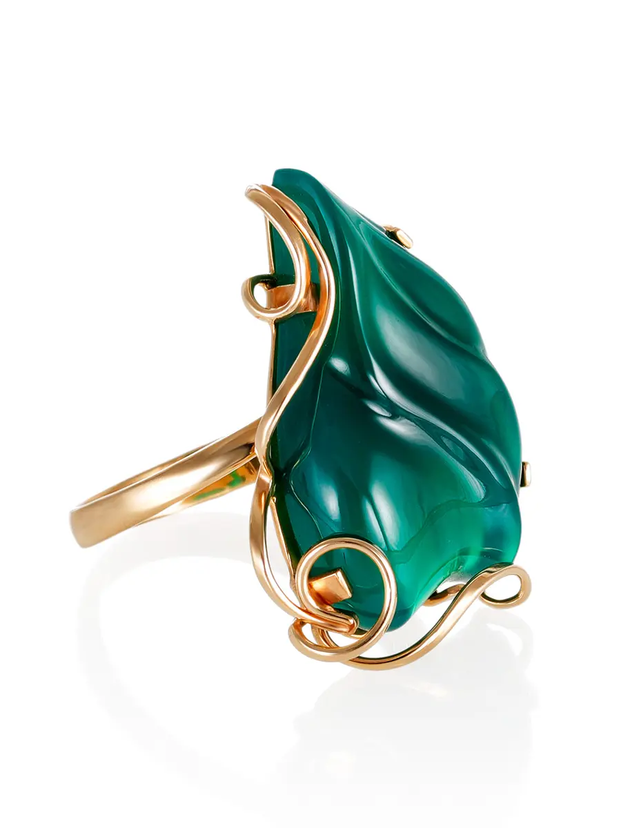 картинка Эффектное кольцо из золота с ониксом «Серенада» в онлайн магазине