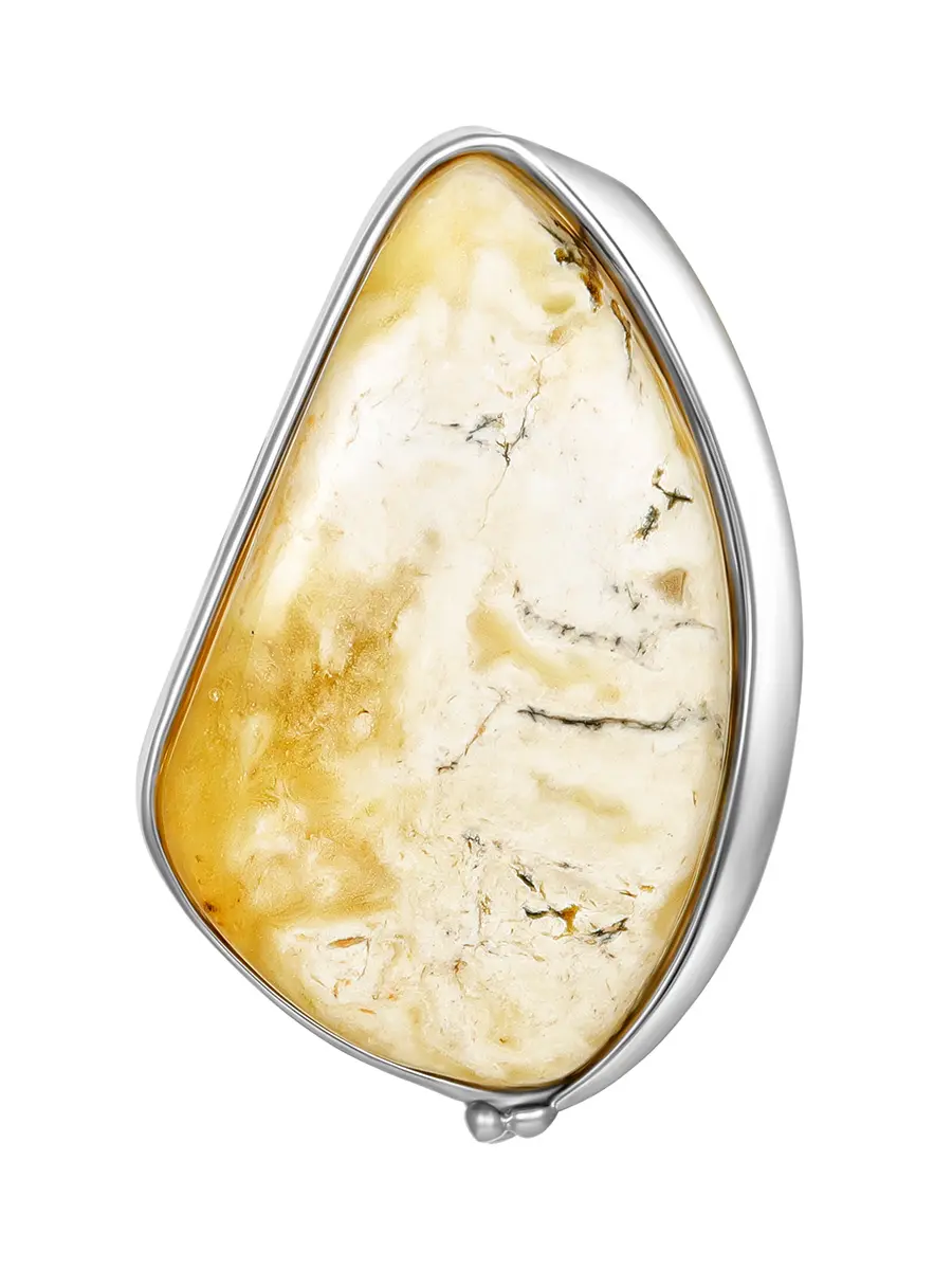 картинка Элегантная брошь с уникальным тектурным янтарём «Лагуна» в онлайн магазине
