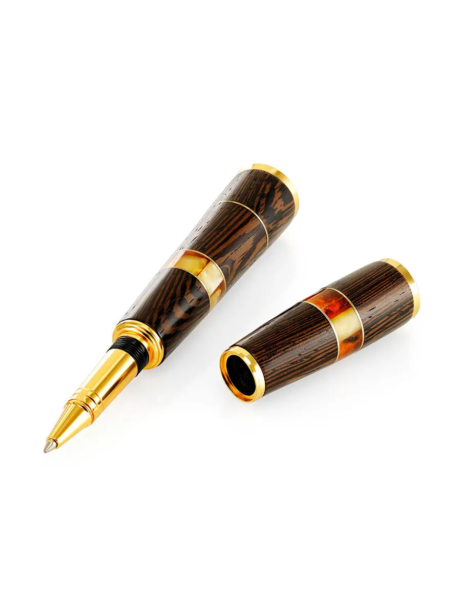 картинка Ручка из натурального балтийского янтаря и древесины венге в онлайн магазине