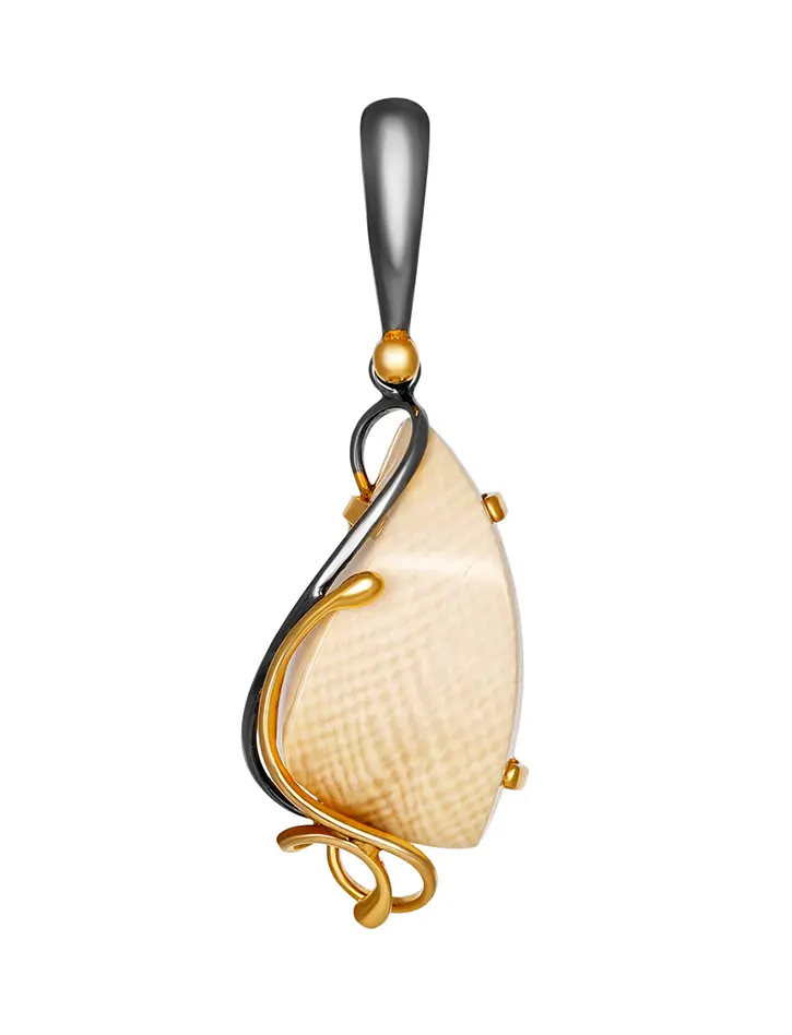 картинка Нежный кулон «Эра» из серебра с позолотой и бивня мамонта в онлайн магазине
