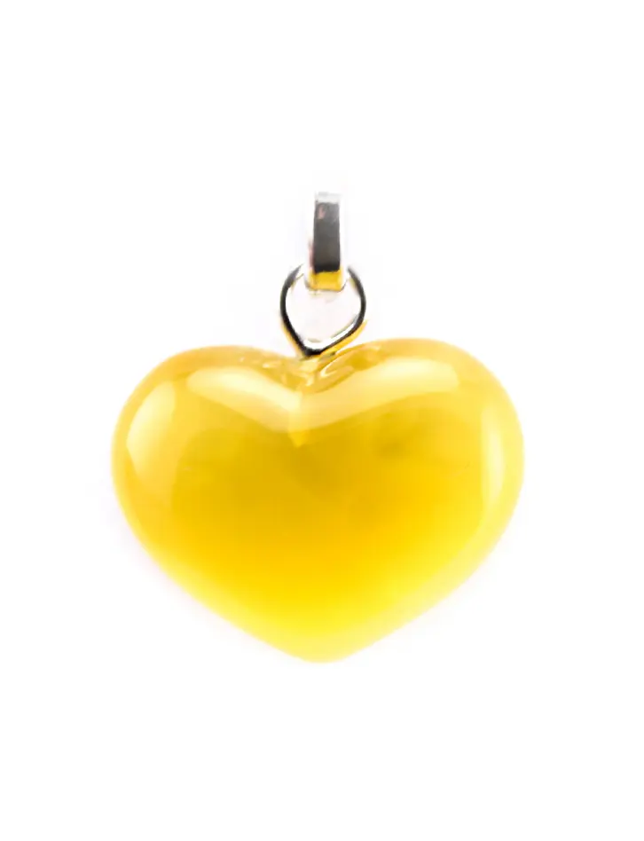 картинка Кулон-сердце из натурального полупрозрачного медового янтаря в онлайн магазине