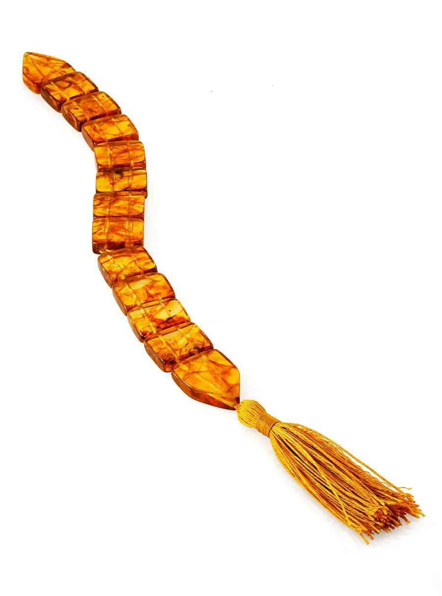 картинка Светлые янтарные перекидные чётки-змейка в онлайн магазине