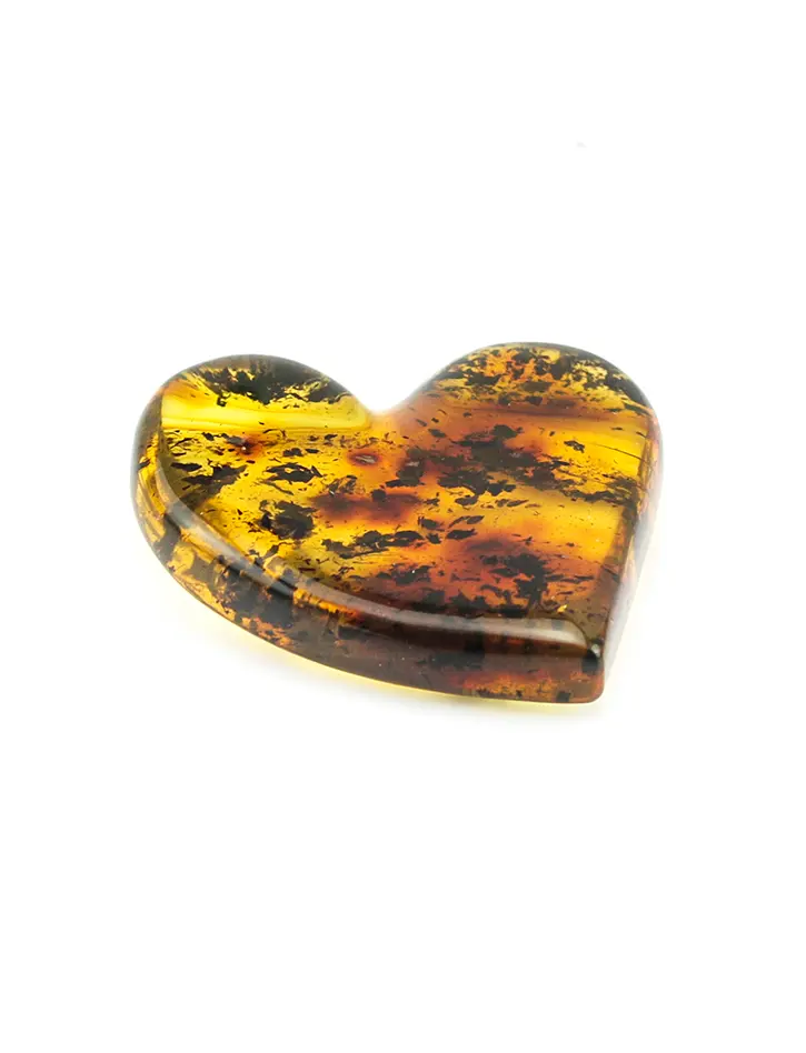 картинка Сувенир «Полупрозрачное текстурное сердце» из натурального янтаря в онлайн магазине