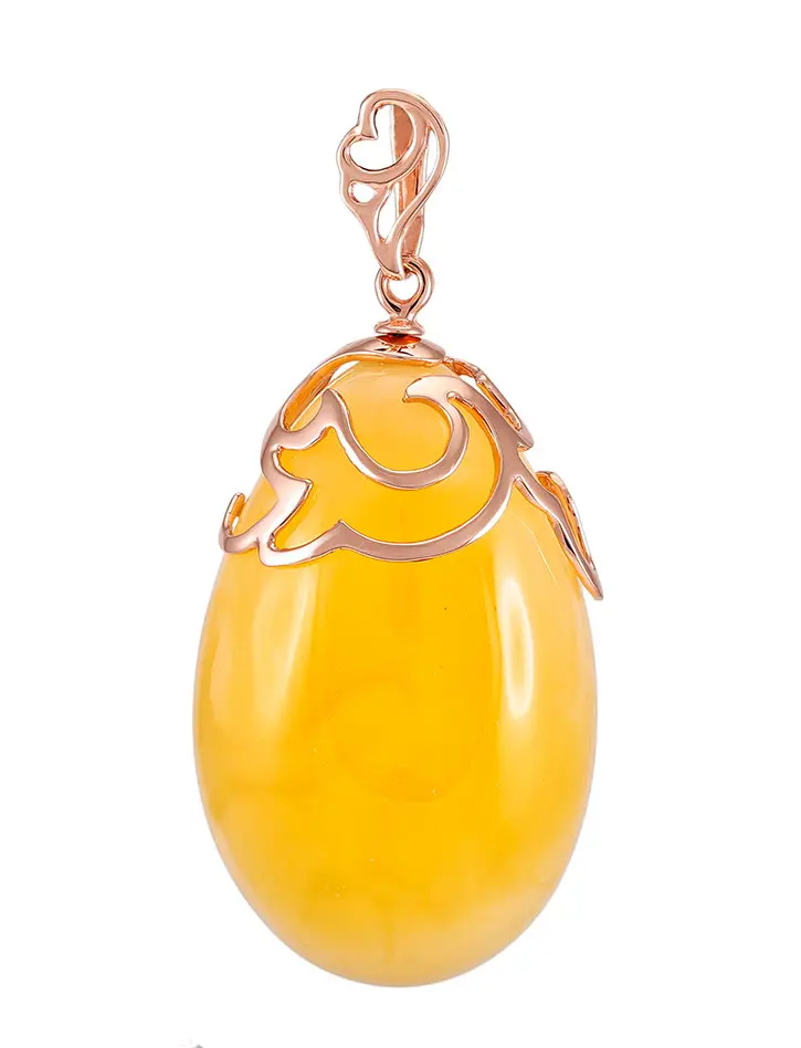 картинка Нарядная подвеска из натурального цельного янтаря и золота «Версаль» в онлайн магазине