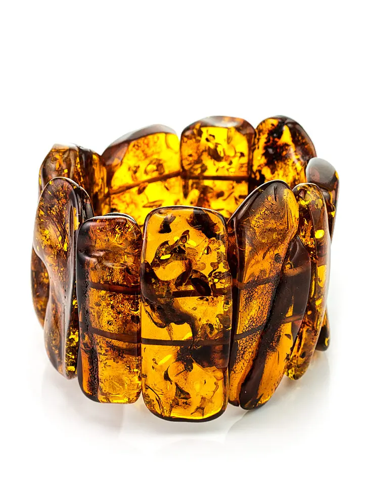картинка Уникальный крупный браслет из натурального балтийского янтаря «Помпеи» в онлайн магазине