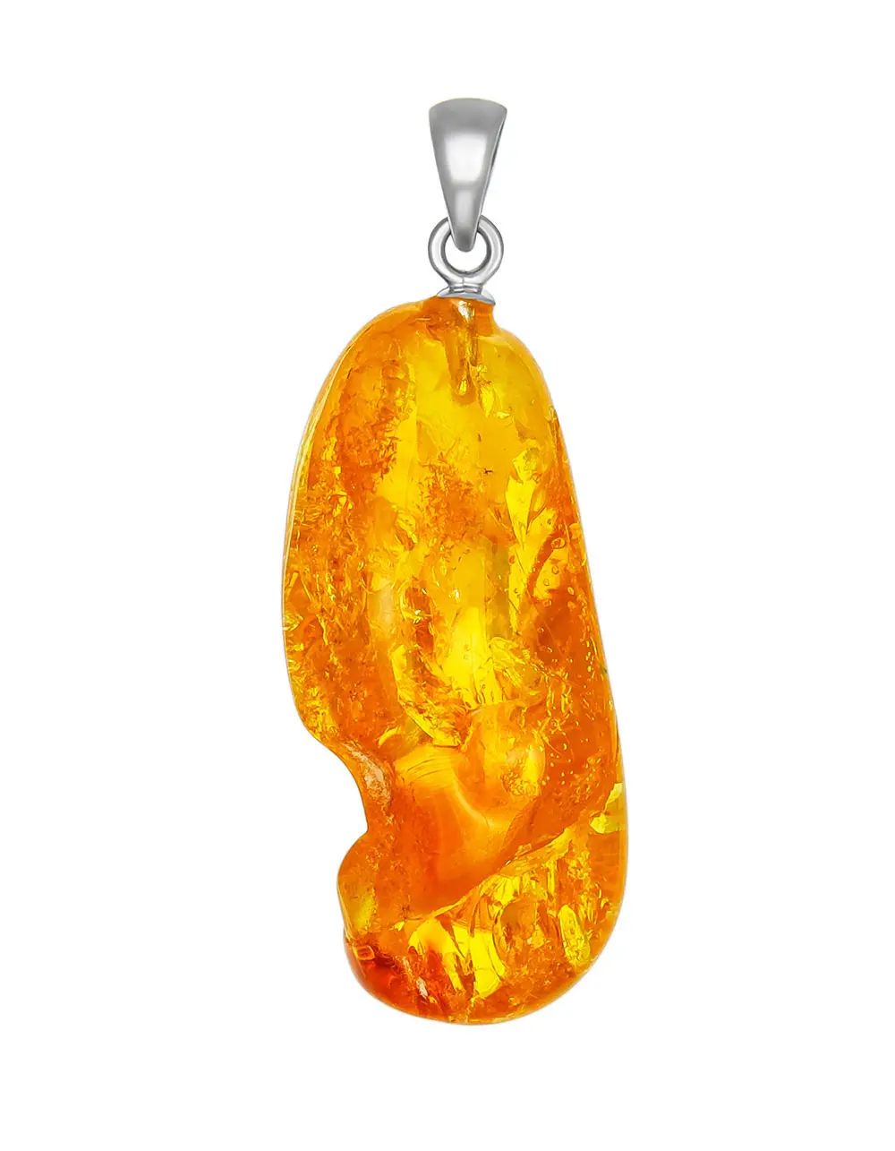 картинка Небольшая подвеска из прозрачного янтаря чайного оттенка в онлайн магазине