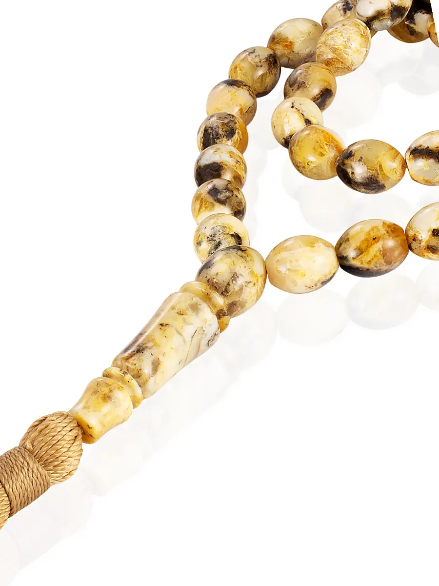 картинка Мусульманские чётки из пёстрого формованного янтаря в онлайн магазине