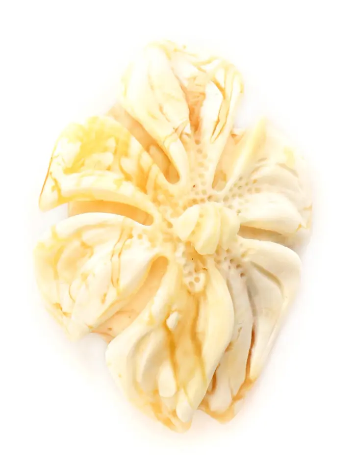 картинка Сувенир-резьба из натурального цельного балтийского янтаря «Орхидея» в онлайн магазине