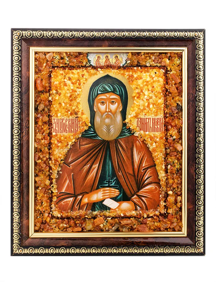 картинка Янтарная икона «Святой благоверный князь Даниил Московский» в онлайн магазине