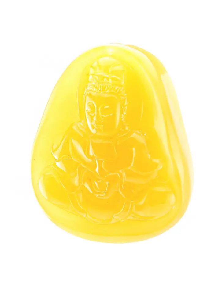 картинка Сувенирная резьба из натурального темно-медового янтаря «Будда» в онлайн магазине