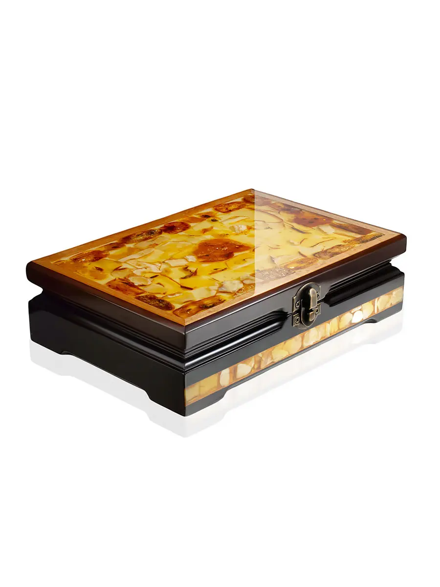 картинка Шкатулка и костяшки: янтарный набор для игры в домино в онлайн магазине