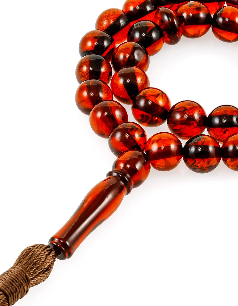 картинка Вишнёвые чётки на 33 бусины из янтаря — гармония души и современного дизайна в онлайн магазине