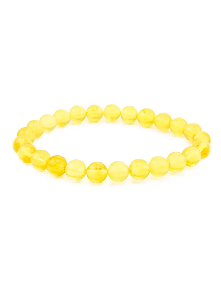 картинка Браслет «Янтарные шары» из балтийского янтаря лимонного цвета в онлайн магазине