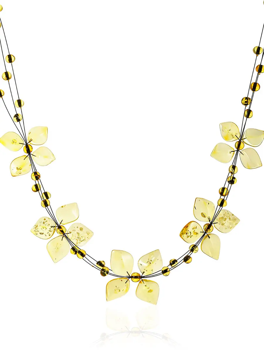 картинка Потрясающее колье из прозрачного лимонного янтаря «Первоцвет» в онлайн магазине